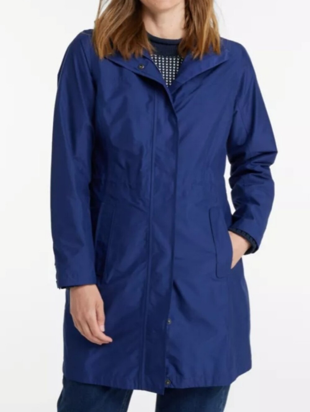 L.L. Bean Navy Hooded Rain Trench Coat Size 2X